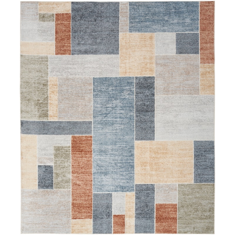 Nourison Astra Machine Washable Paneled Area Rug - 7' 10" x 10' - Multicolor
