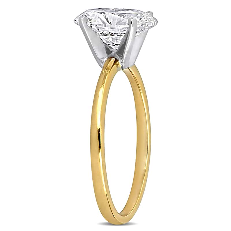 2ct TW Oval Lab-Grown Diamond Solitaire Engagement Ring in 14k Yellow Gold