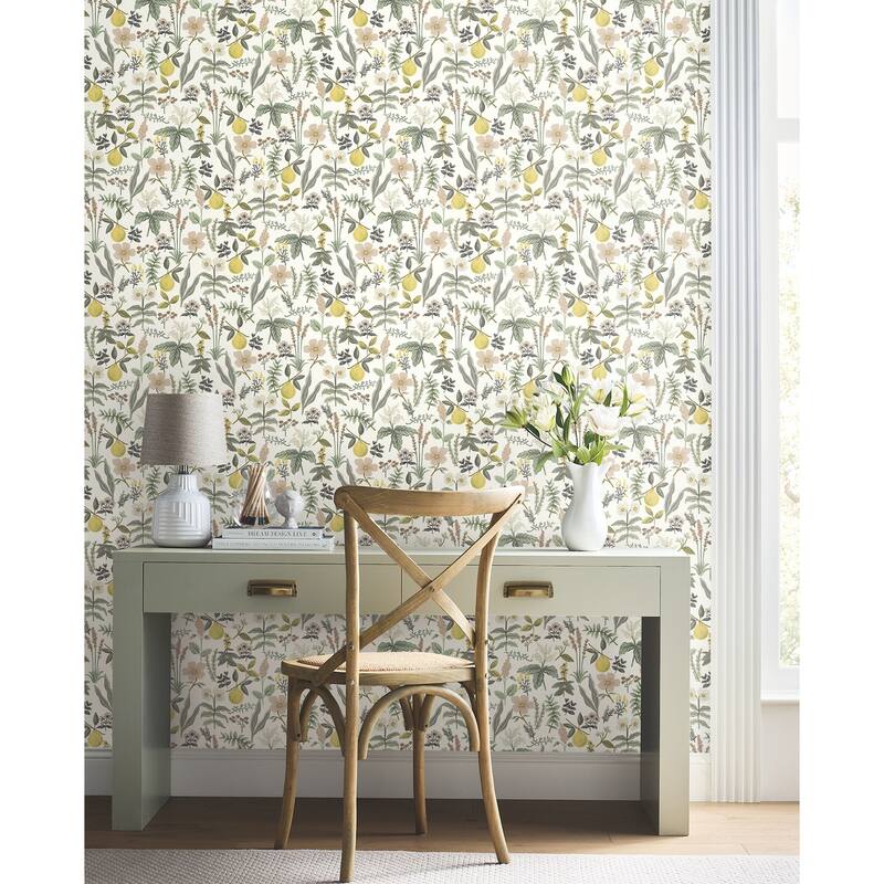 Rifle Paper Co. Herb Garden Cream Botanical Premium Peel + Stick Wallpaper