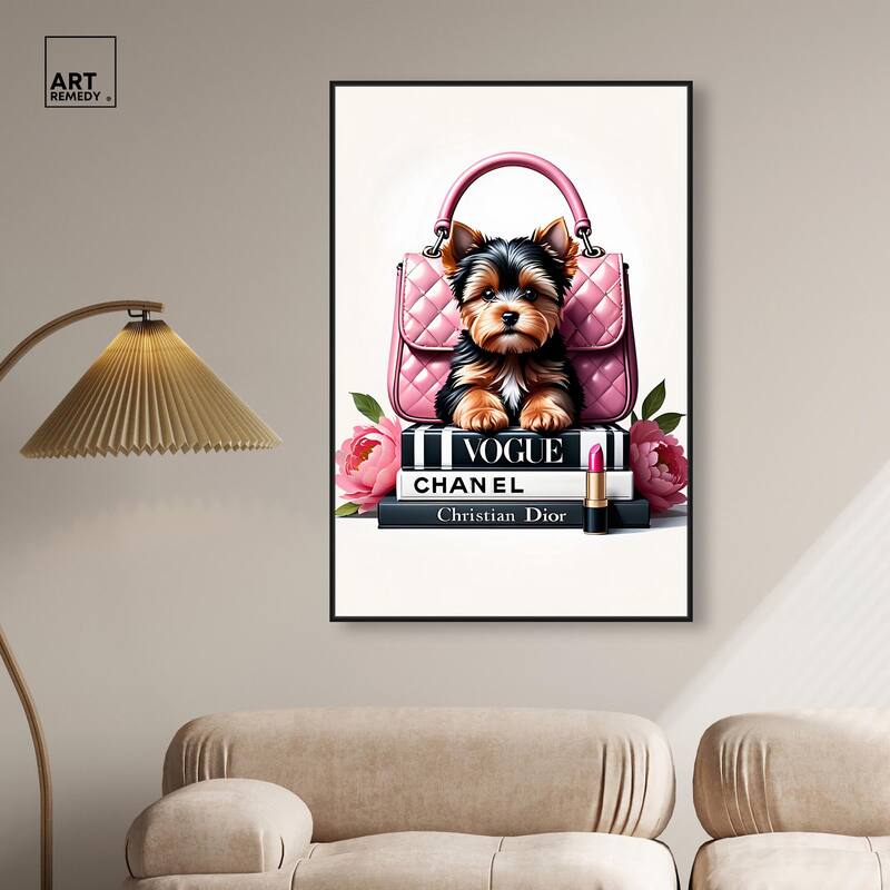 Fashionable Yorkie Canvas by Art Remedy