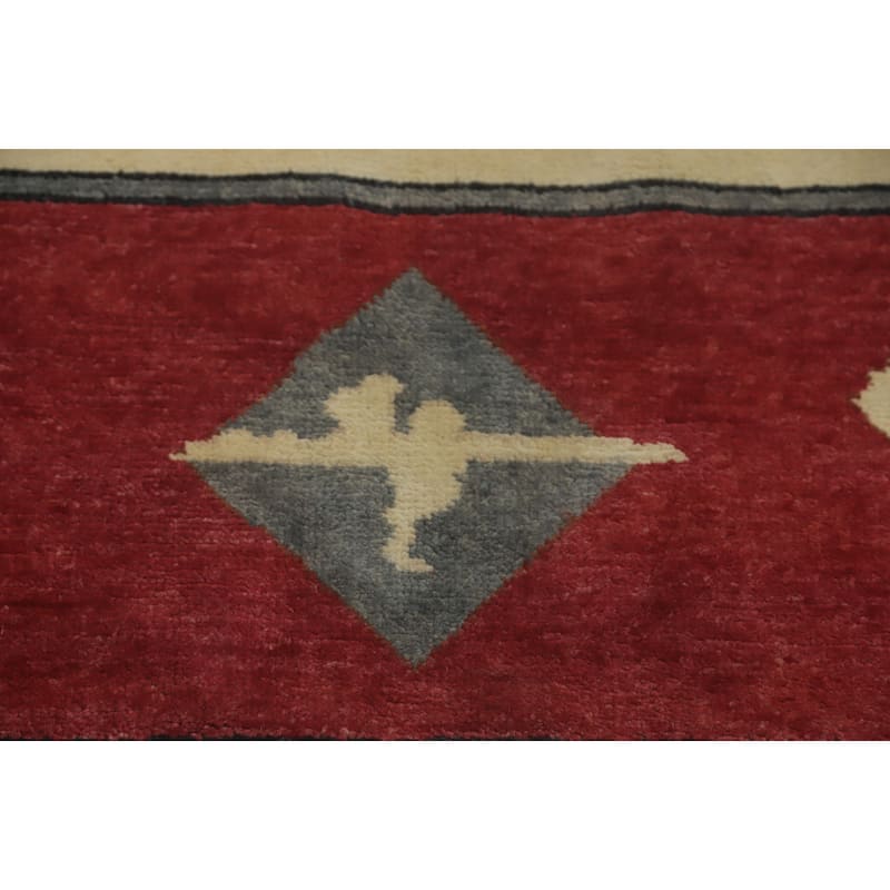 Square Wool Gabbeh Vegetable Dye Large Rug Handmade Wool Carpet - 12' 4'' X 12' 3''