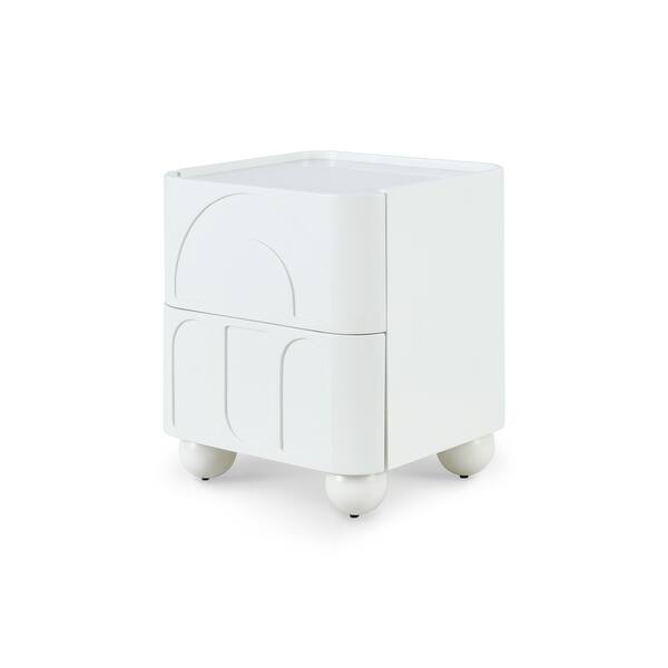 Bedroom Matte Spray Paint Bedside Table Dresser 2Drawers Sofa Side Table Accent Storage