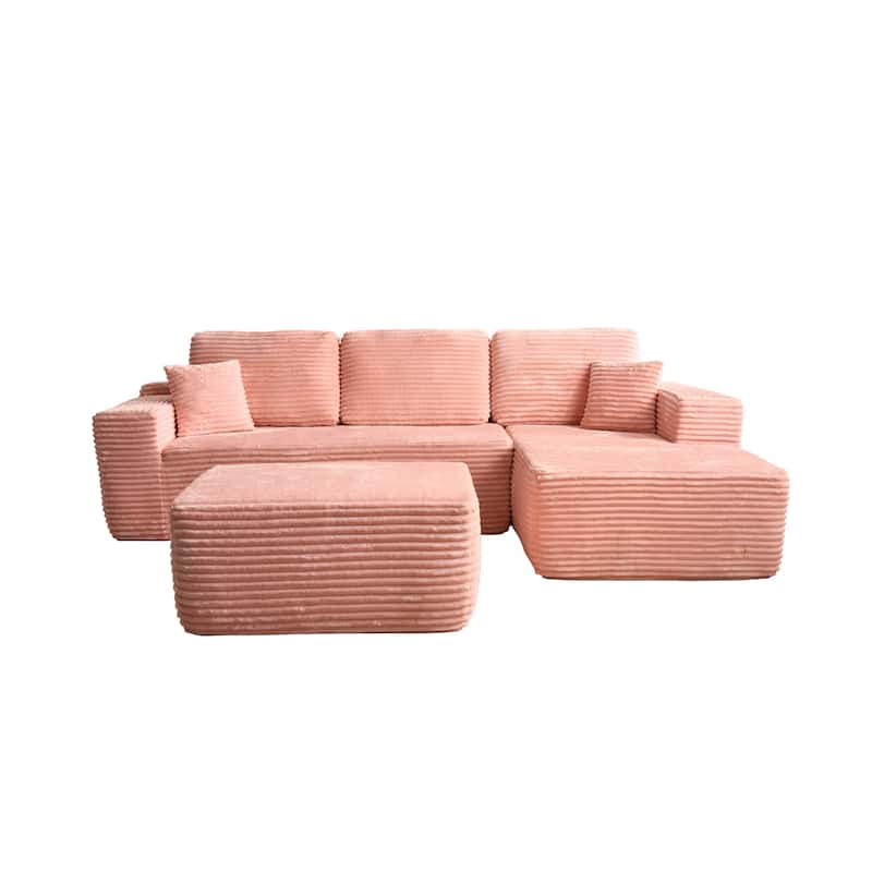 ​​OVIOS Lazy Chaise Lounge Sofa with Ottoman​