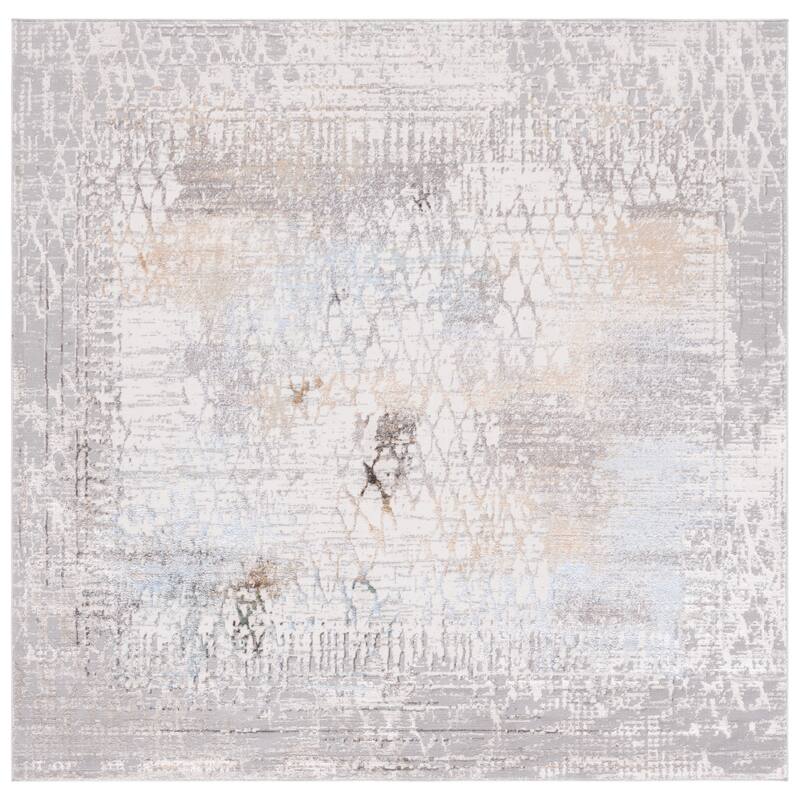 SAFAVIEH Bel Air Aita Abstract Rug - 6'7" Square - Beige/Gold