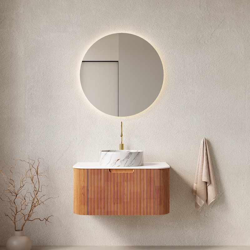 Wall-Mounted Floating Bathroom Vanity with Sink