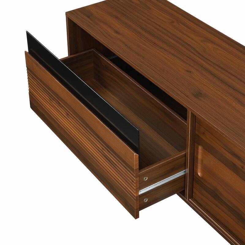 70.8'' Modern TV Stand for TVs up to 75", Entertainment Center with Storage, Sliding Doors