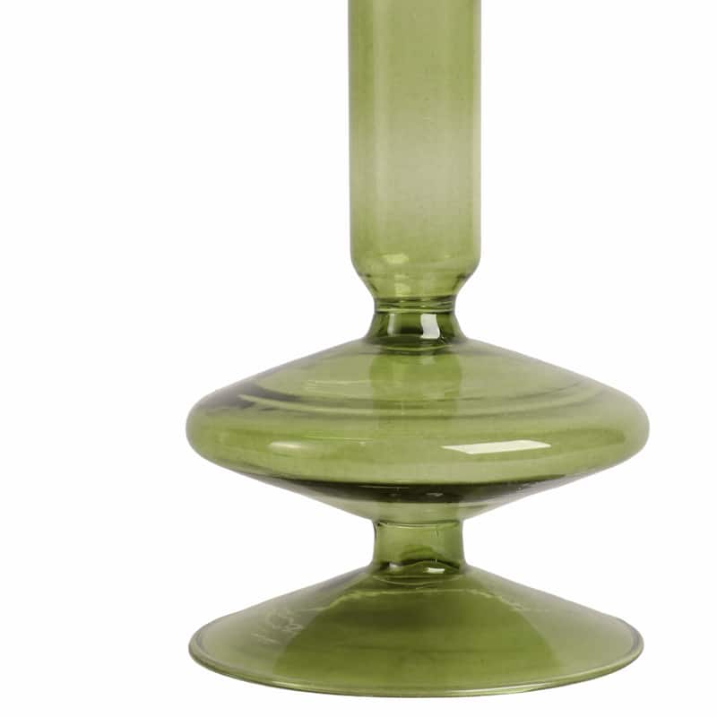 Modern Bubble Glass Candle Holder with Rounded Accent Base