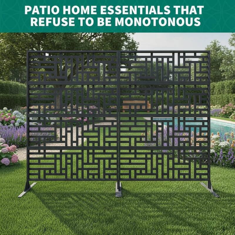 70" H Decorative Metal Garden Fences, Rust-Proof Scroll Design