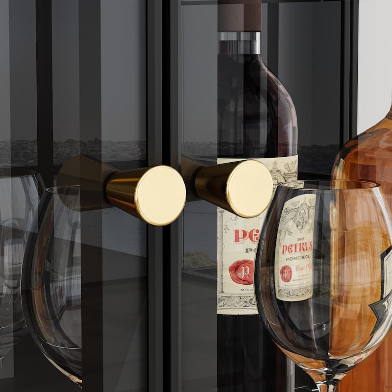 LED Glass Display Cabinet with Aluminum Alloy Frame Glass Door Showcase Wine Storage Cabinet