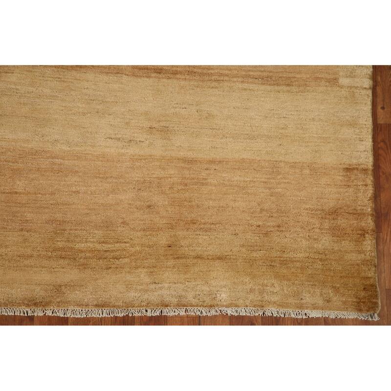 Vegetable Dye Modern Gabbeh Oriental Area Rug Hand-Knotted Wool Carpet - 6'10" x 8'0"