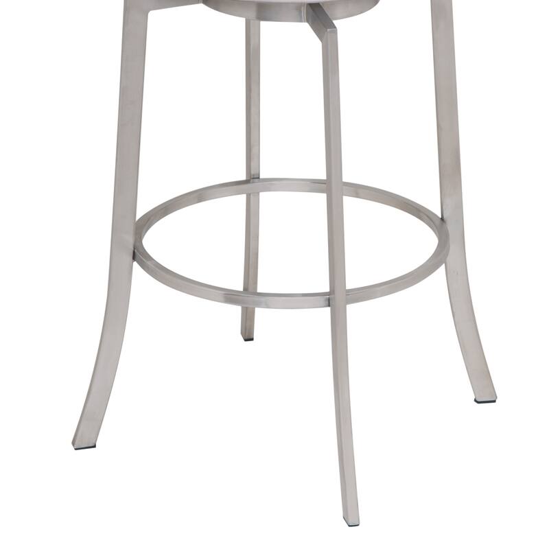Armen Living Viper Faux Leather and Stainless Steel Swivel Counter Stool