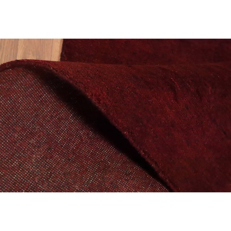 Hand Knotted Oriental 100% Wool Carpet Modern Solid Red Gabbeh Area Rug - 5' 11'' X 3' 8''