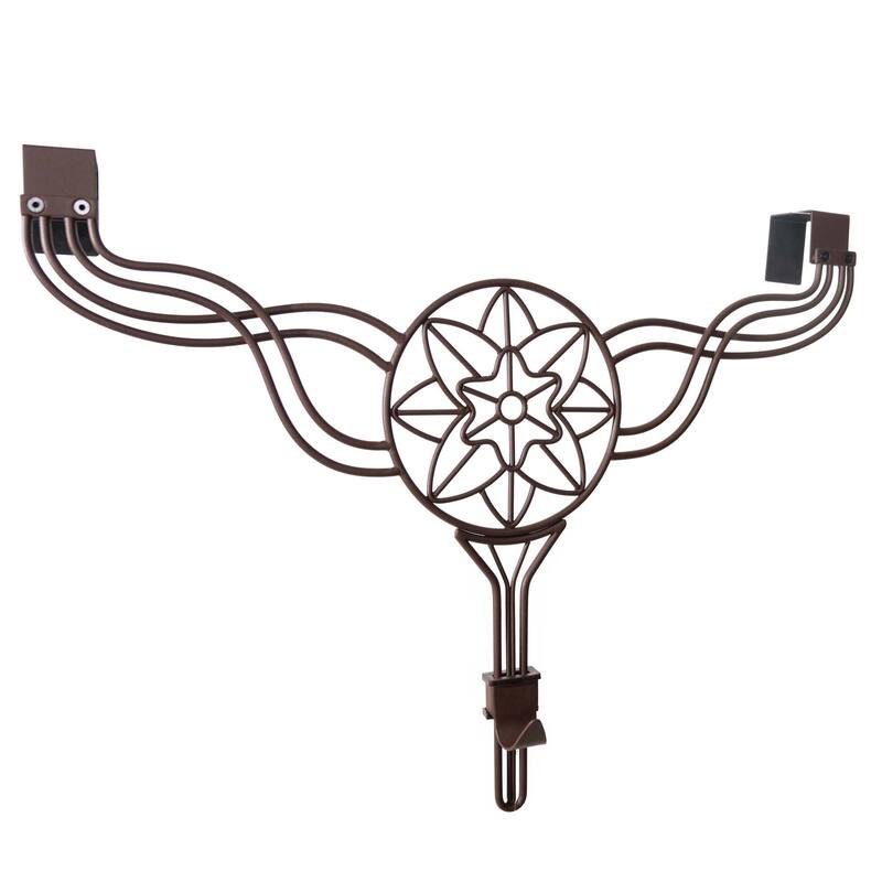 Adjustable Wreath Hanger for Door - Flower (Brown) - Brown