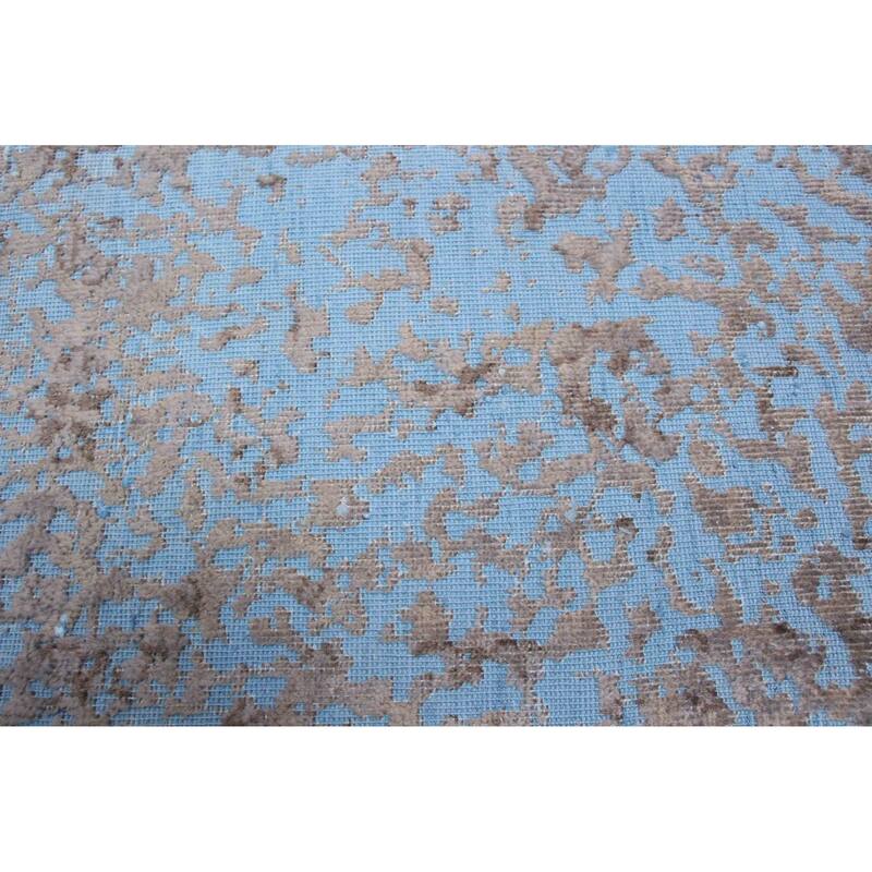 ECARPETGALLERY Hand-knotted Color Transition Sky Blue Wool Rug - 4'2 x 5'3