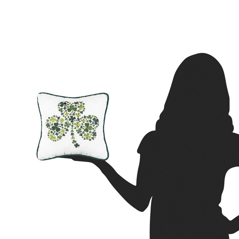 10" x 10" Irish Shamrock Embroidered Throw Pillow St. Patrick's Day Themed