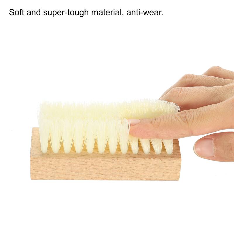 Shoe Cleaner Brush, Square Handheld Polish Daubers for Canvas,Sneakers, White - Wooden Color, White