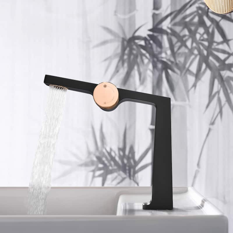 Rbrohant Single Handle Bathroom Faucets, Creative Water Outlet Design Single Hole Bathroom Sink Faucet