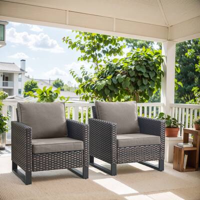 Gymojoy Wicker Patio Chairs with Olefin Cushions Weather-Resistant
