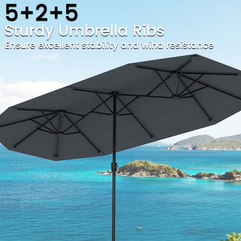 Costway 13 FT Large Patio Umbrella Outdoor Double-Sided Table Market - See Details