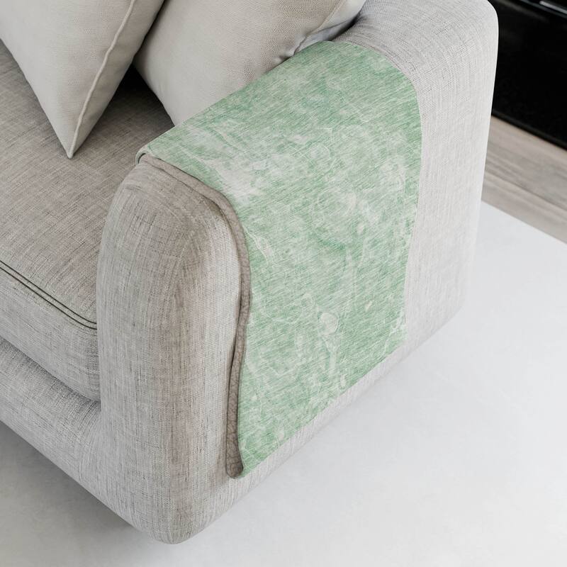 Premium Machine Washable Abstract Flow Sherpa Throw Blanket - Mint - 4'2" x 5'10"
