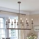 preview thumbnail 3 of 26, Farmhouse 10-Light Candle Iron Kitchen Island Linear Chandelier Oil-Rubbed Bronze