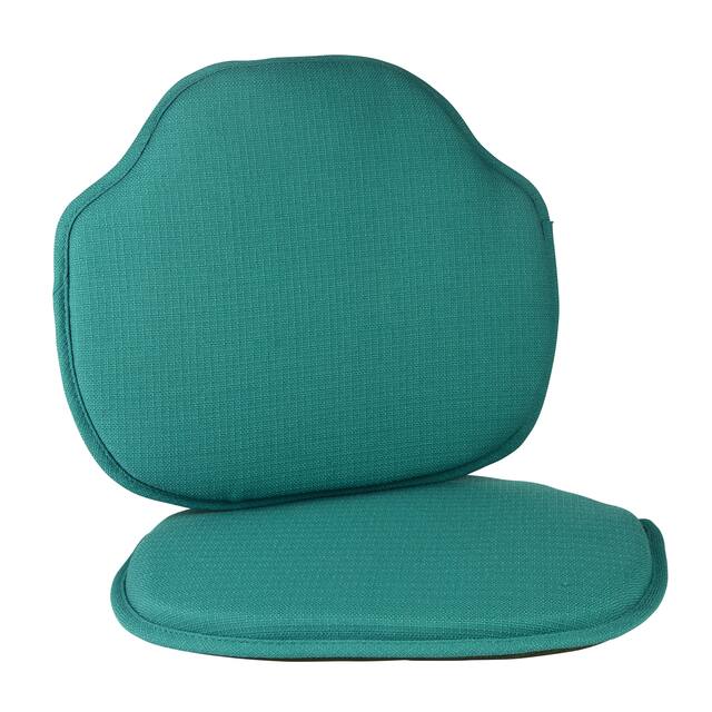Klear Vu Gripper Omega Windsor Chair Cushion Set (Set of 2) - Teal