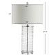 preview thumbnail 39 of 41, Coco 27.5" Modern Fused Glass Cylinder LED Table Lamp, Turquoise (Set of 2) by JONATHAN Y