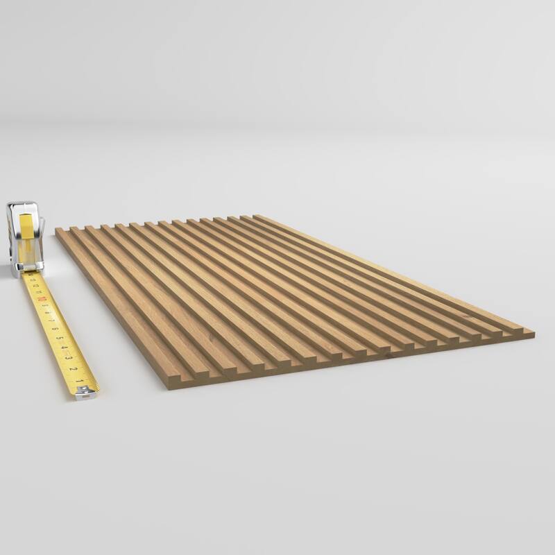 23 3/4"W x 11 7/8"H x 1/2"P Minimalist Wood Mosaic Wall Tile, Sapele - 23 3/4"W x 11 7/8"H x 1/2"P