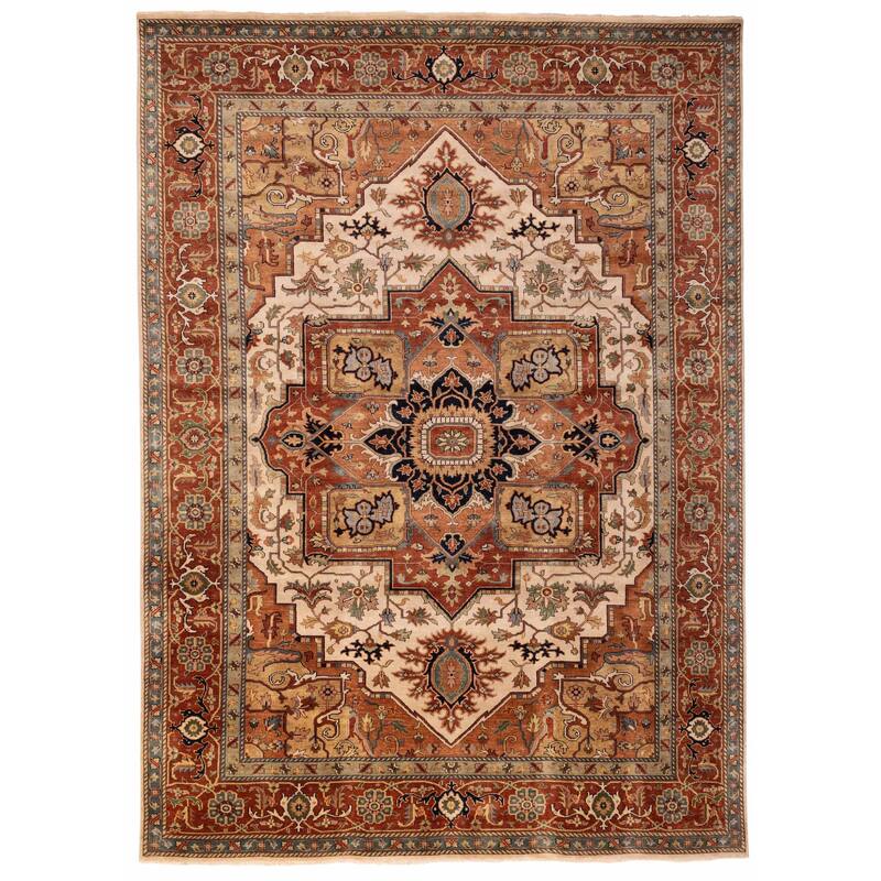 ECARPETGALLERY Hand-knotted Jules Sultane Ivory Wool Rug - 9'10 x 13'10