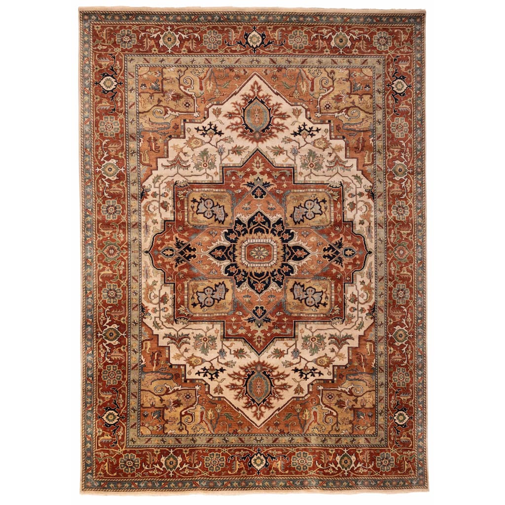ECARPETGALLERY Hand-knotted Jules Sultane Ivory Wool Rug - 9'10 x 13'10
