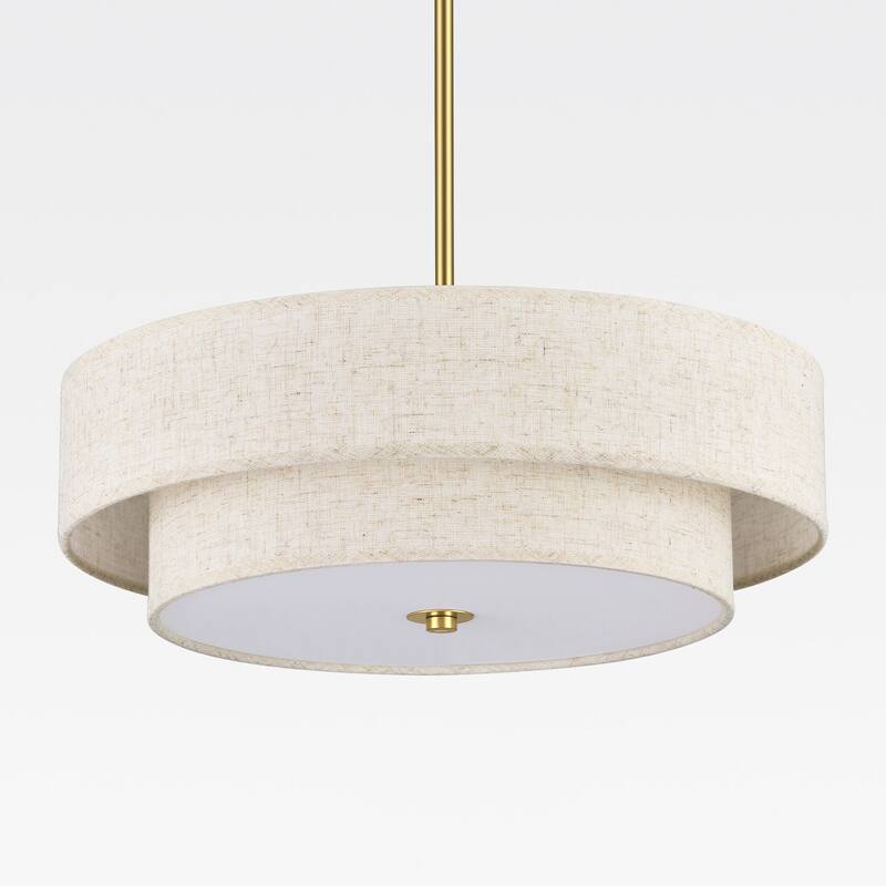 CO-Z 18 in 4-Light Dimmable Semi Flush Mount Fabric Ceiling Light Pendant - 18"