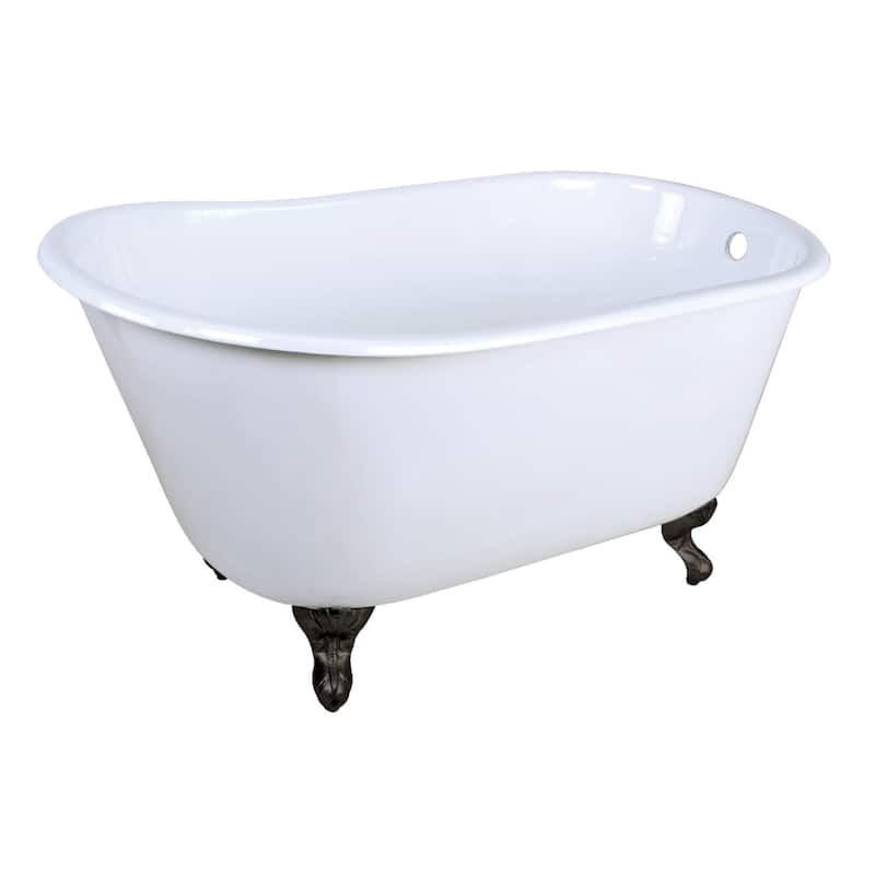 Kingston Brass VCTND4828NT Aqua Eden 48" Clawfoot Cast Iron Soaking - White / Matte Black
