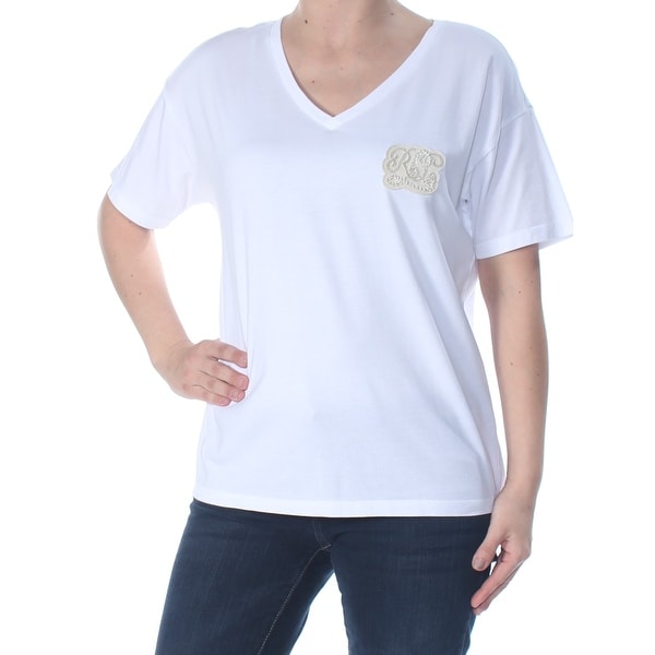 ralph lauren white v neck t shirt womens
