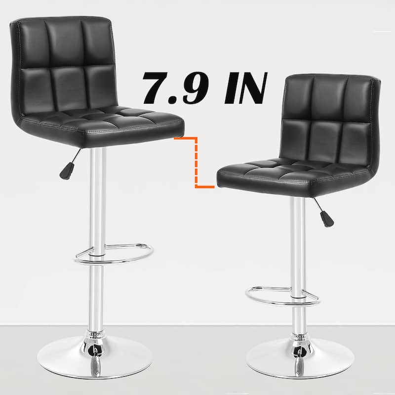 Furniture of America Orson Modern PU Leather Adjustable Height Swivel Bar Stools (Set of 2)