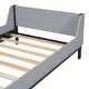 preview thumbnail 8 of 16, Twin Size Kids Bed with Built-in Bed-end Book Storage Rack, Grey