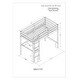preview thumbnail 8 of 39, Elegant Pine Wood Platform Bed Frame Twin/ Full Size Loft Bed Frame with Built-in Desk and Guardrail for Girls, Boys, Teens Twin - Twin White