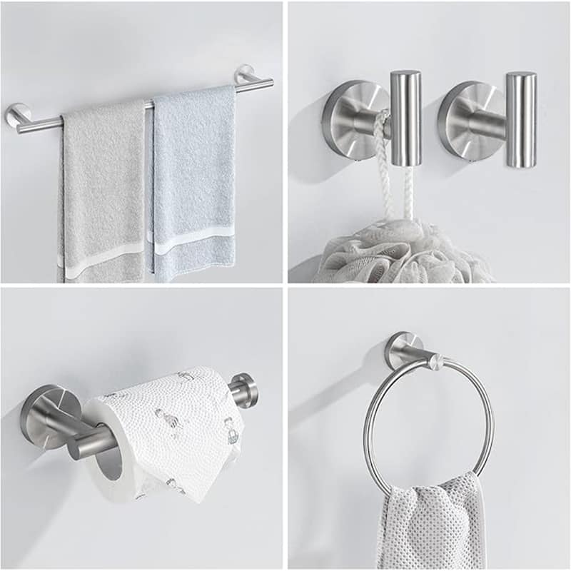 Modern Bath Hardware Set Towel Holder Set in Stainless Steel