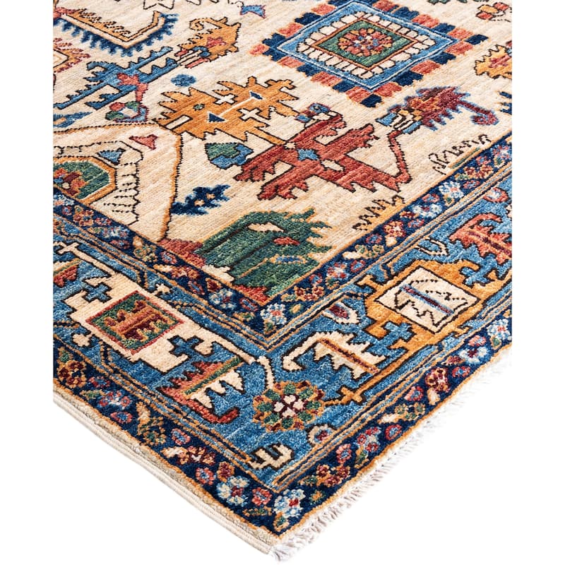 Serapi One-of-a-Kind Hand-Knotted Area Rug - Ivory - 4' 1" x 5' 11"