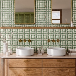 Merola Tile Tetuan Astre Arena Emerald 12-1/8" x 21-7/8" Porcelain Wall Tile