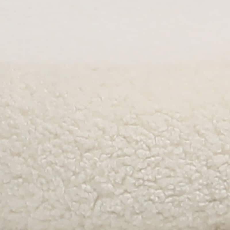 Declan Ivory Faux Sheepskin Round Ottoman