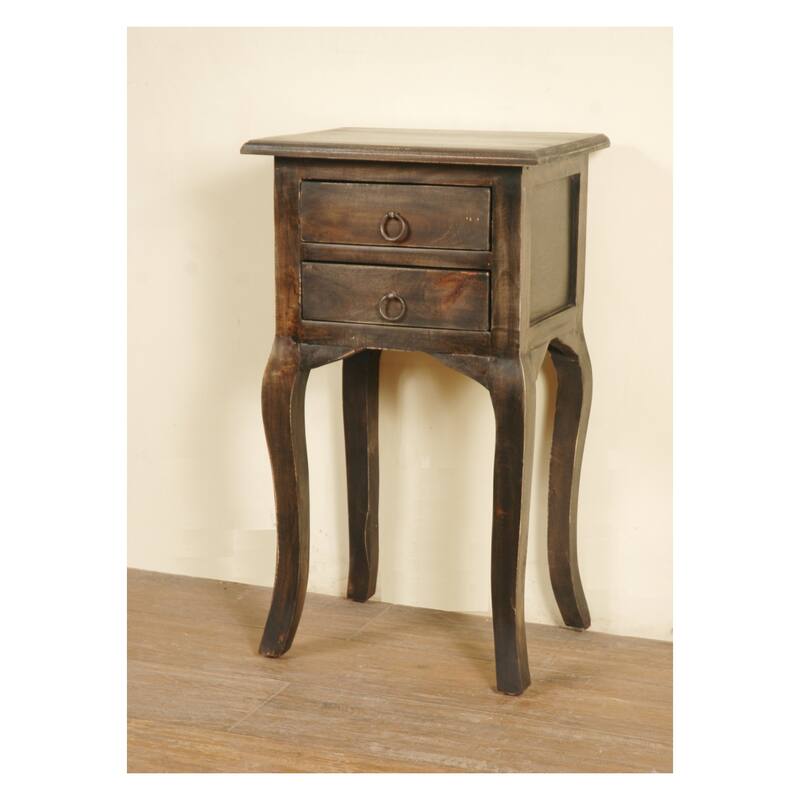 Antique Wood Side Table - Solid Wood End Table with Vintage Charm - Fully Assembled - 27.25" Height - 27.25