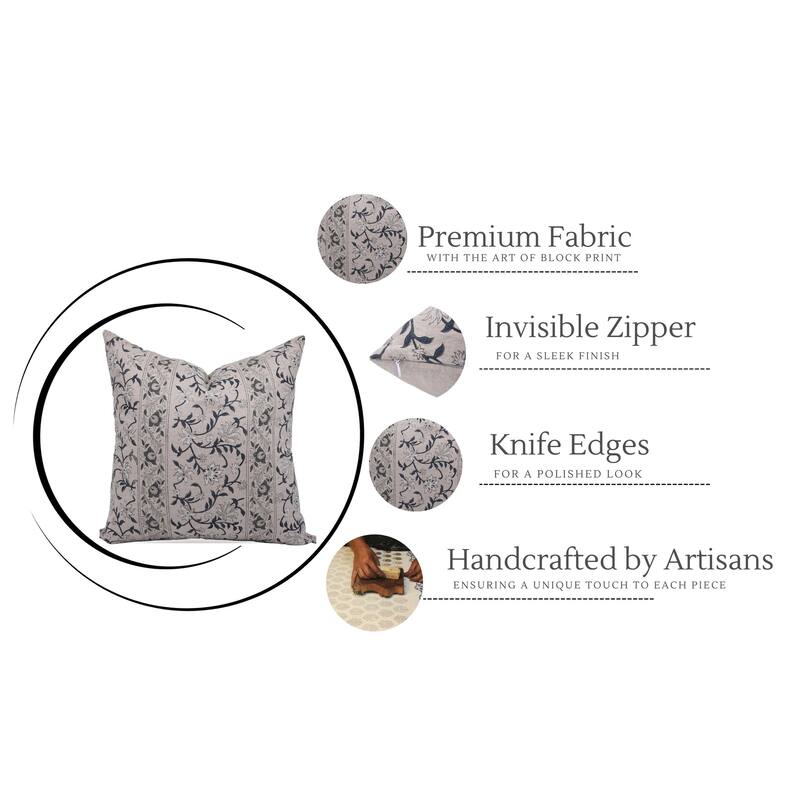 Fabdivine Linen Decorative Block print pillow Cover