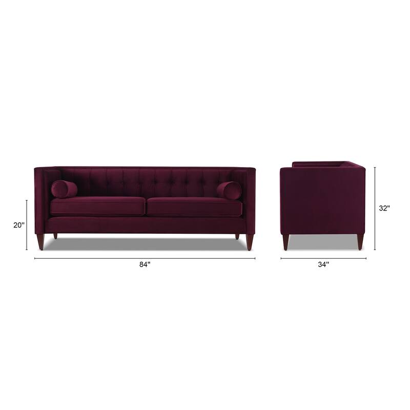Jack 84" Modern Upholstered Tufted Tuxedo Sofa