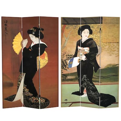 Handmade Canvas Double-sided Japanese Room Divider (China)