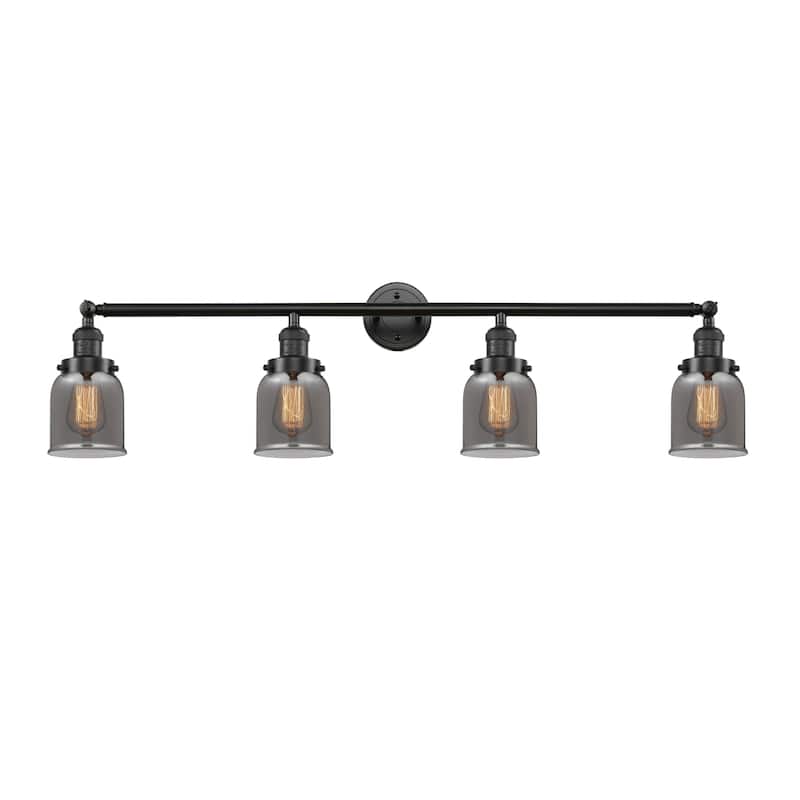 Innovations Lighting Small Bell 4 Light 43" Wide Bathroom Vanity Light - Oil Rubbed Bronze / Plated Smoked