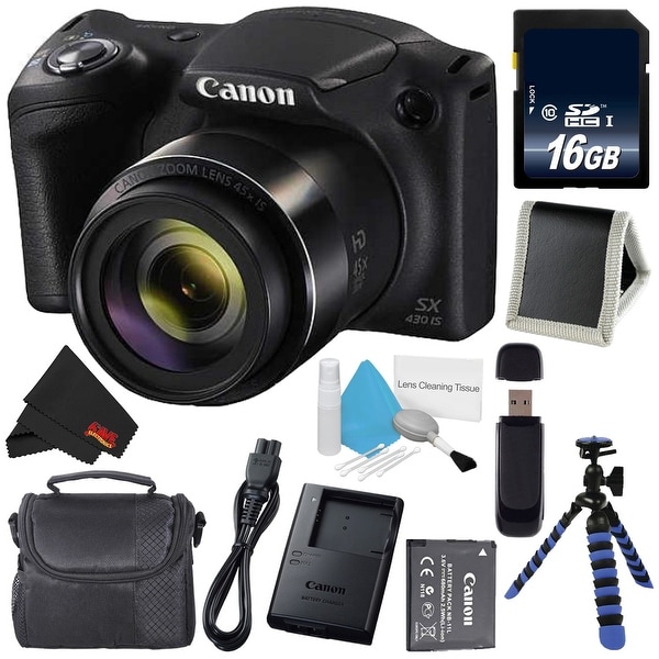 Canon Powershot SX430 IS Digital Camera Bundle (Intl Model)