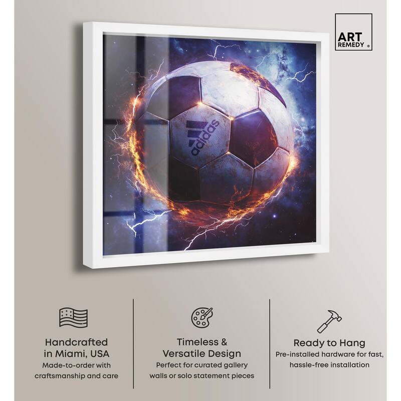Electrify Soccer Ball Shadowbox by Art Remedy