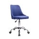 preview thumbnail 22 of 32, Porthos Home Jarvis Fabric Upholstered Office Chair with Chrome Base Blue