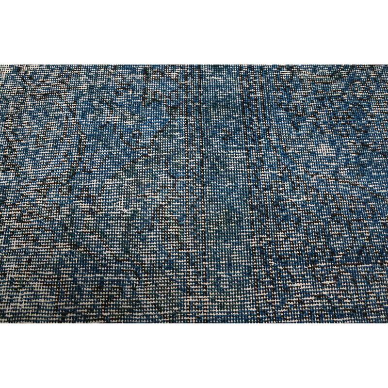 ECARPETGALLERY Hand-knotted Color Transition Dark Blue Wool Rug - 6'7 x 9'3