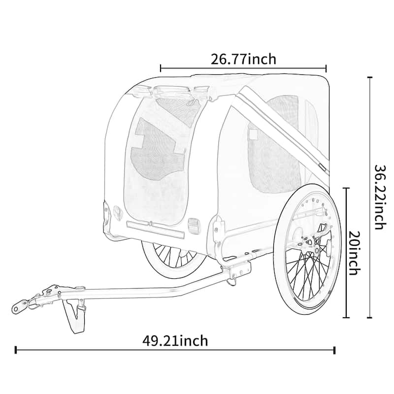 Large Folding Bike Trailer For Dogs - 66lb Capacity All-Terrain Pet Carrier, Durable Steel Frame For Cycling